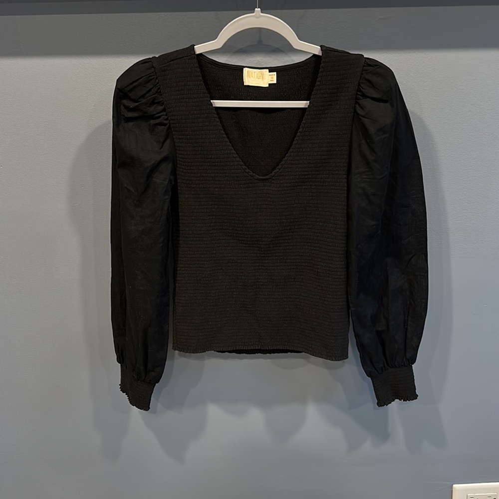 Nation LTD Della Smocked Combo Top Size M EUC - Picture 3 of 5